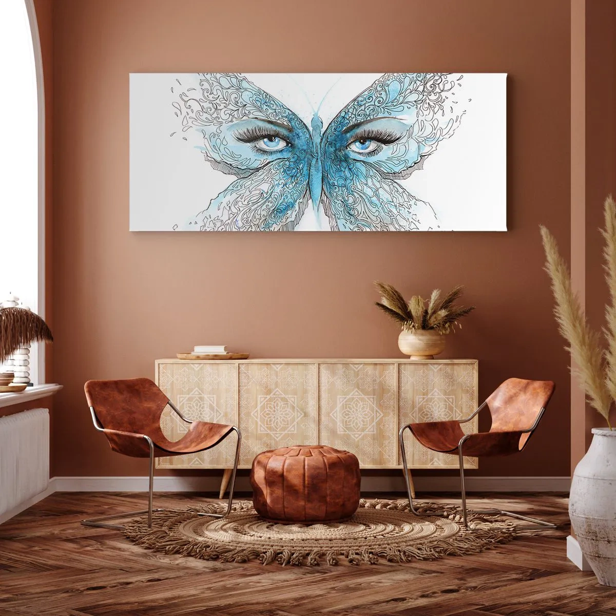 Impression sur toile - Image sur toile - Mésange bleue Eros - 90x30 cm