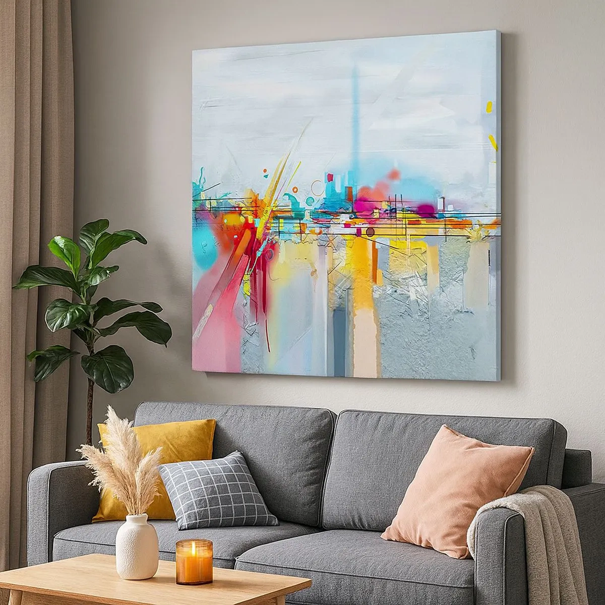 Impression sur toile - Image sur toile - Pont de joie sur le fleuve de la vie - 30x30 cm