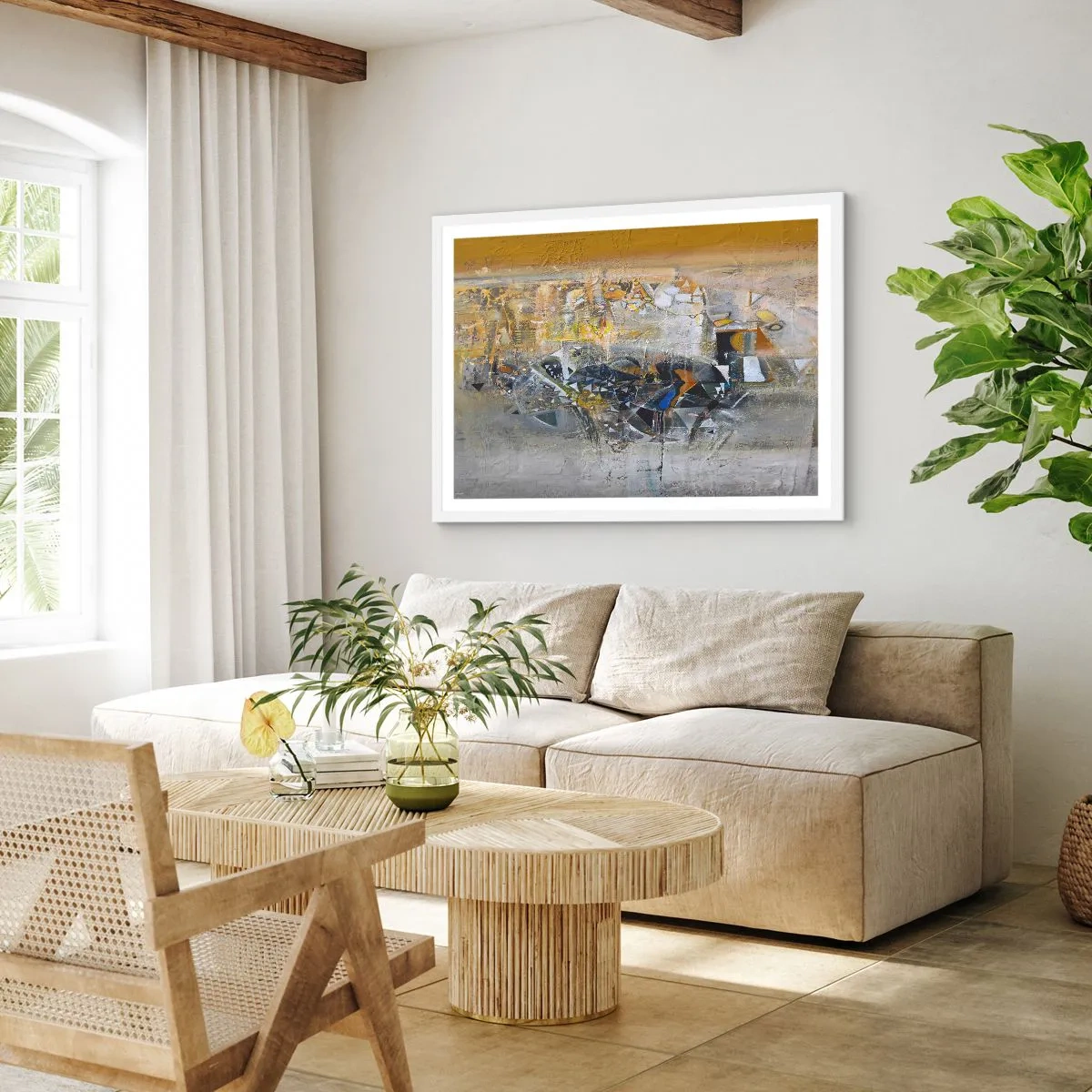 Affiche dans un cadre blanc - Poster - Tout se met en place - 50x40 cm