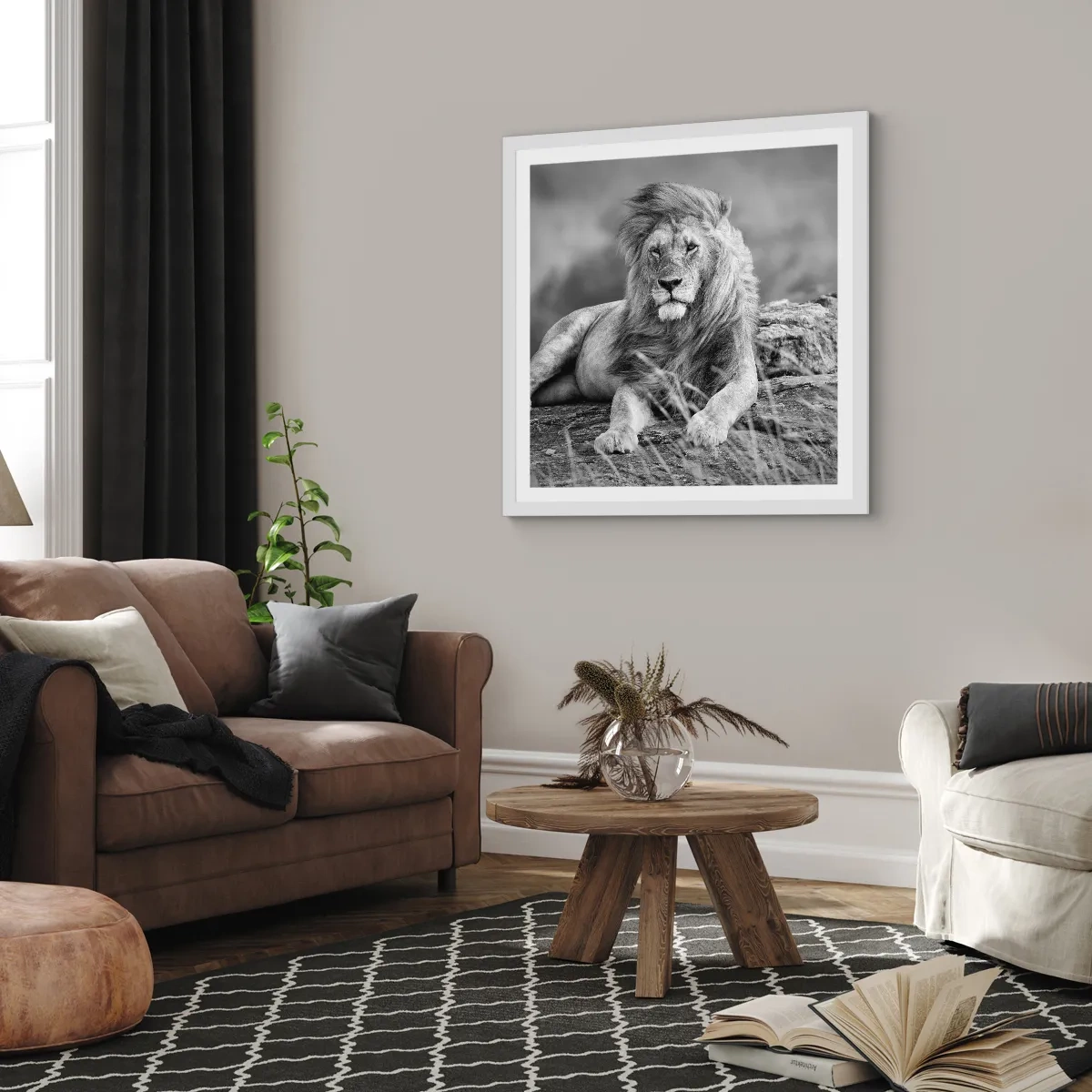 Affiche dans un cadre blanc - Poster - Sieste royale - 50x50 cm