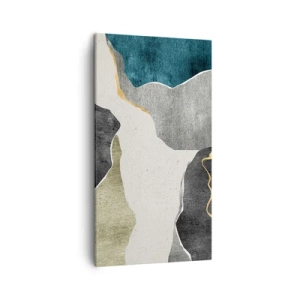 Impression sur toile - Image sur toile - Composition mosaïque avec un fil d'or - 45x80 cm