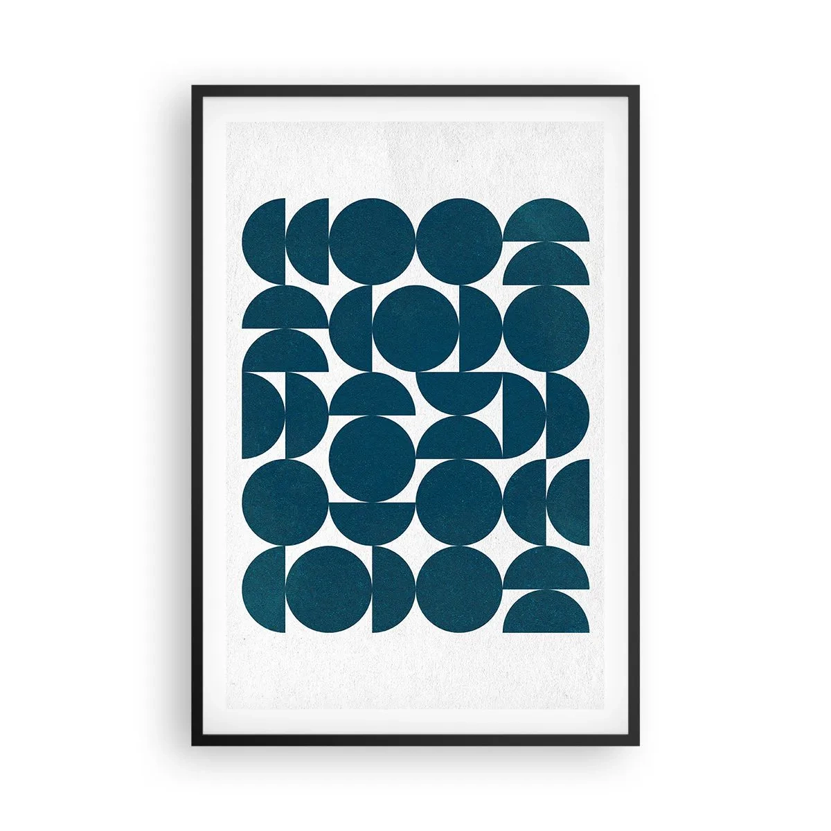 Affiche dans un cadre noir - Poster - Cercles et demi-cercles - 61x91 cm