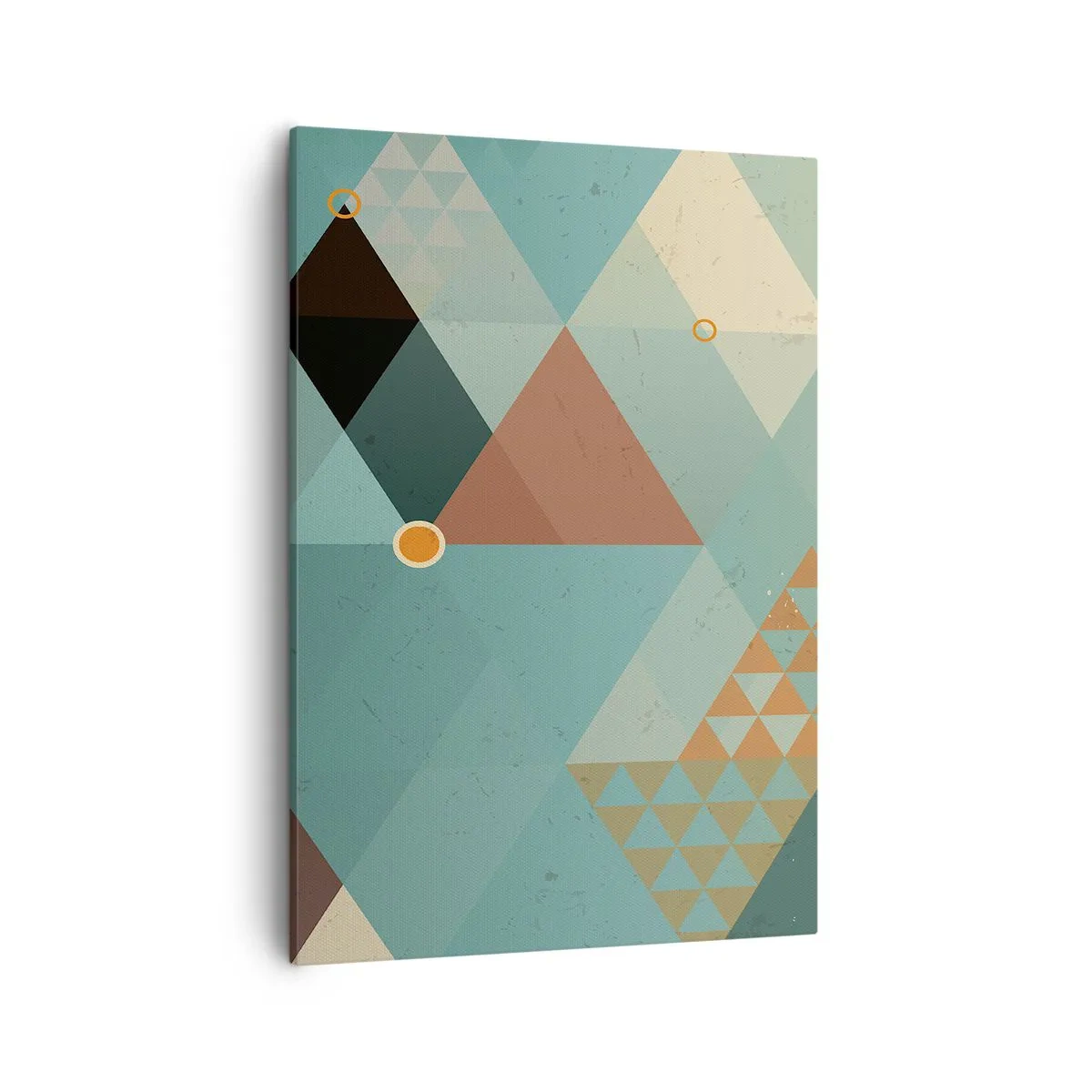 Impression sur toile - Image sur toile - Motifs géométriques dans les tons turquoise et marron - 50x70cm - Unité de la multiplicité, multiplicité de l'unité - Décoration murale moderne pour le salon et la chambre ARTTOR