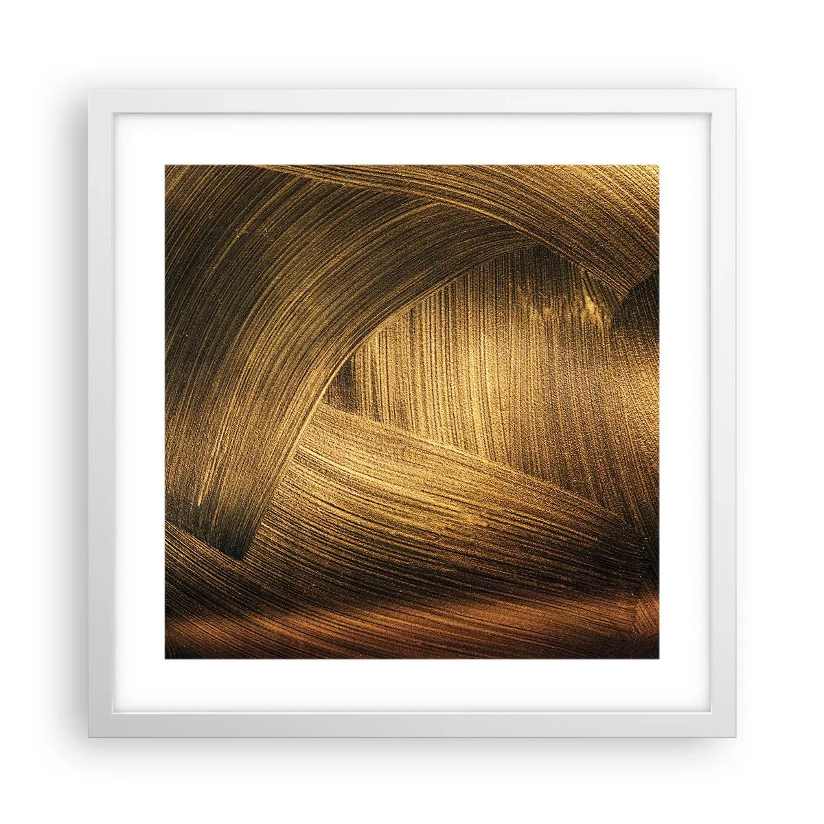 Affiche dans un cadre blanc - Poster - Dans un labyrinthe en or - 40x40 cm