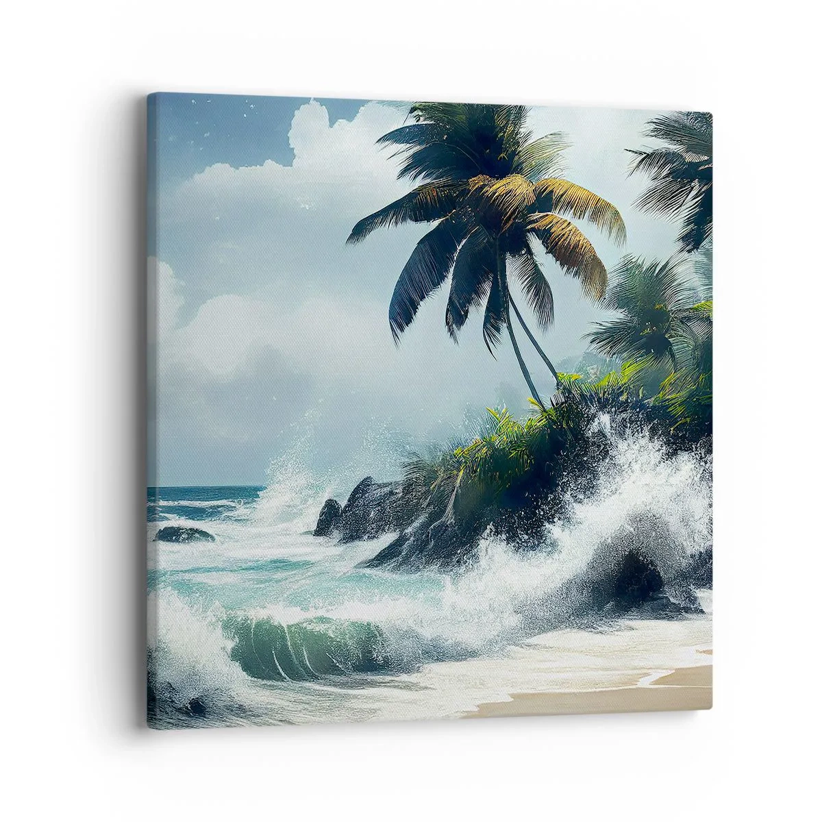 Impression sur toile - Image sur toile - Sur une côte tropicale - 40x40 cm