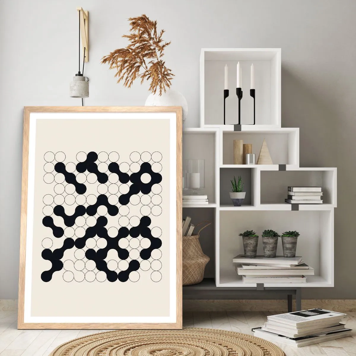 Affiche dans un chêne clair - Poster - Jeu chinois – variation - 61x91 cm