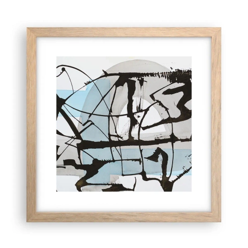 Affiche dans un chêne clair - Poster - Bleu malgré tout - 30x30 cm