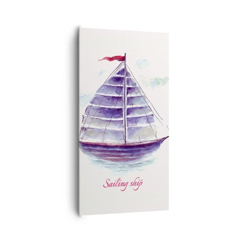 Impression sur toile - Image sur toile - Plein de voiles et d’eau calme - 65x120 cm