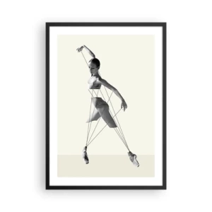 Affiche dans un cadre noir - Poster - Une ballerine dans une composition artistique aux lignes géométriques - 50x70cm - Dans le théatre de la vie - Décoration murale moderne pour le salon et la chambre ARTTOR