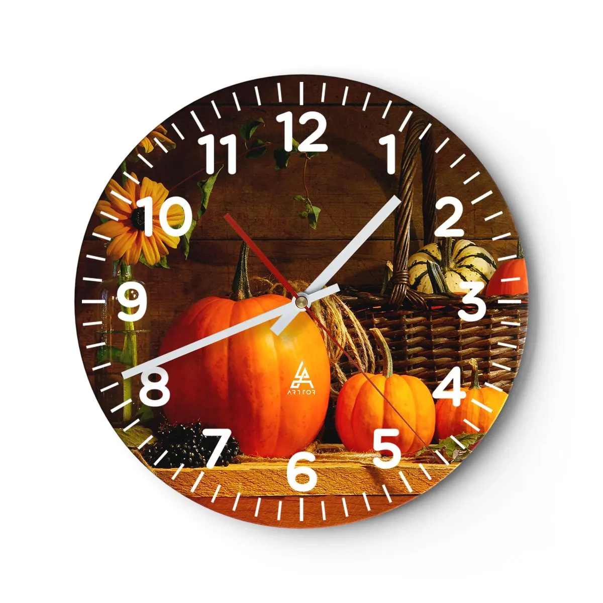 Horloge murale - Pendule murale - Une composition rustique - cadeaux d'automne - 30x30 cm