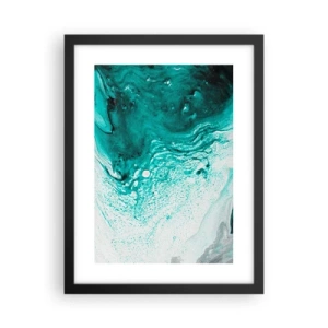 Affiche dans un cadre noir - Poster - Se fondre dans le bleu et le turquoise - 30x40 cm