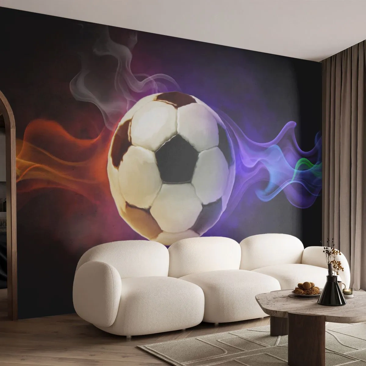 Papier Peint Photo Standard Eco - Le pouvoir magique du jeu - Abstraction, sport, Football - 200x140 cm