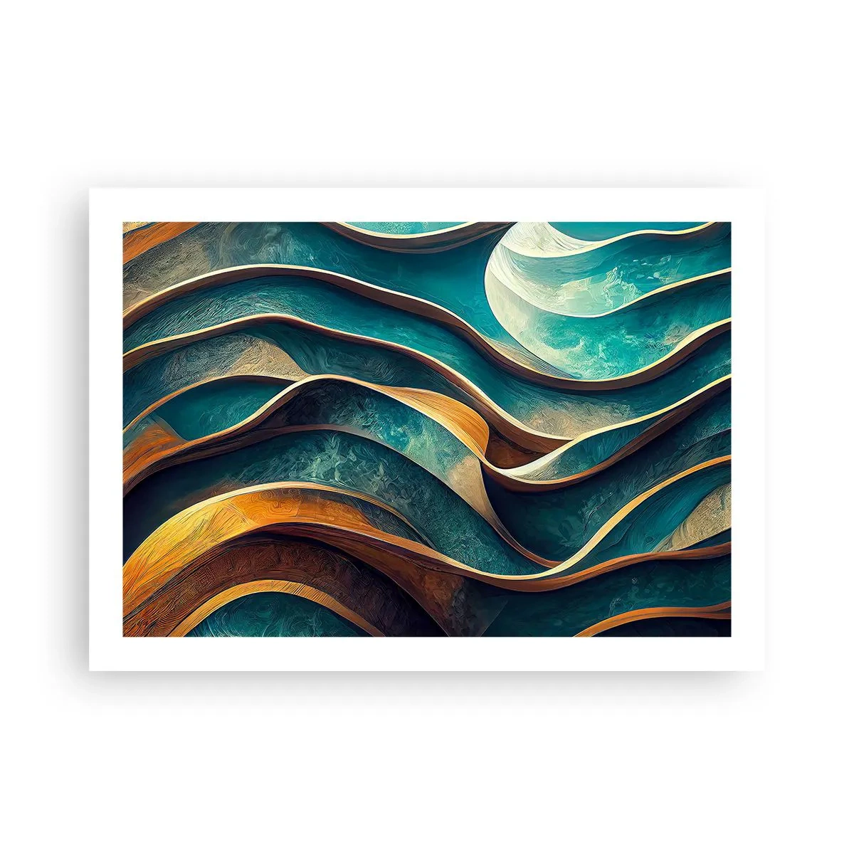 Affiche - Poster - Méandres de bleu - 70x50 cm