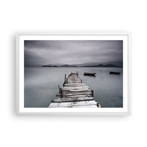 Affiche dans un cadre blanc - Poster - Tu peux partir demain - 70x50 cm