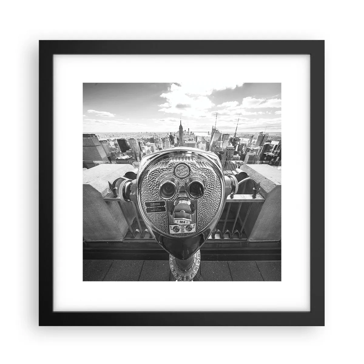 Affiche dans un cadre noir - Poster - Ville sur les villes - 30x30 cm