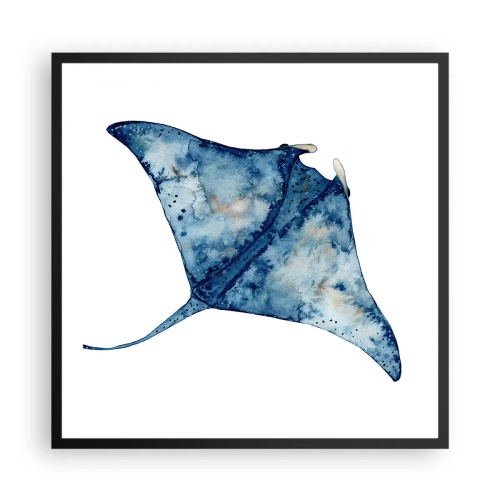 Affiche dans un cadre noir - Poster - La vie en bleu - 60x60 cm