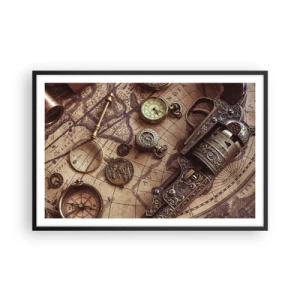 Affiche dans un cadre noir - Poster - L'aventure appelle - 91x61 cm