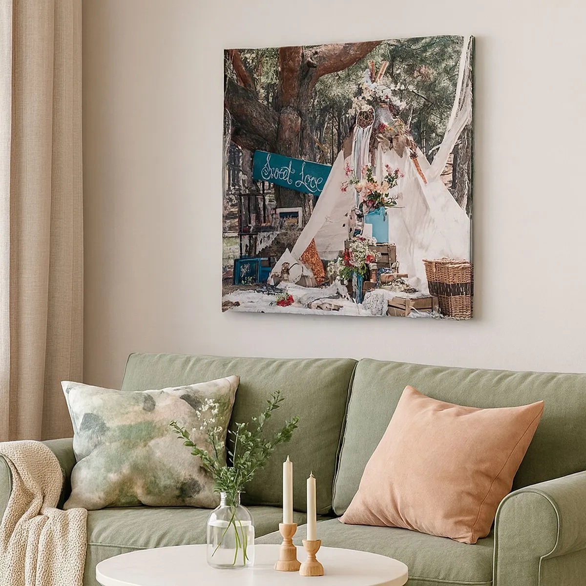 Impression sur toile - Image sur toile - Make love… - 30x30 cm