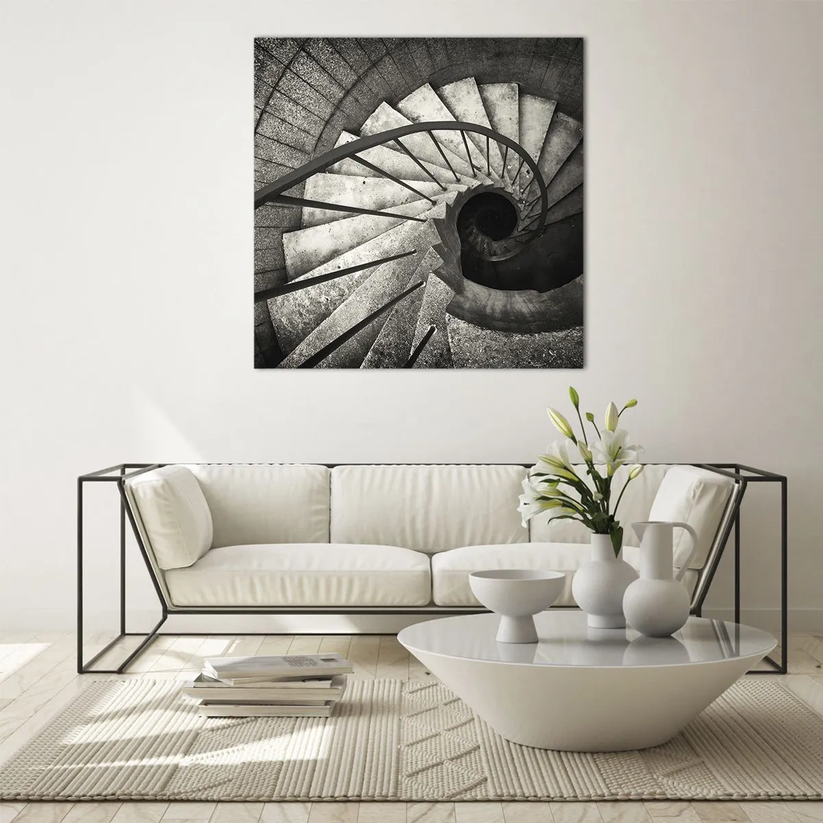 Impression sur verre - Image sur verre - En haut des escaliers, en bas des escaliers - 30x30 cm