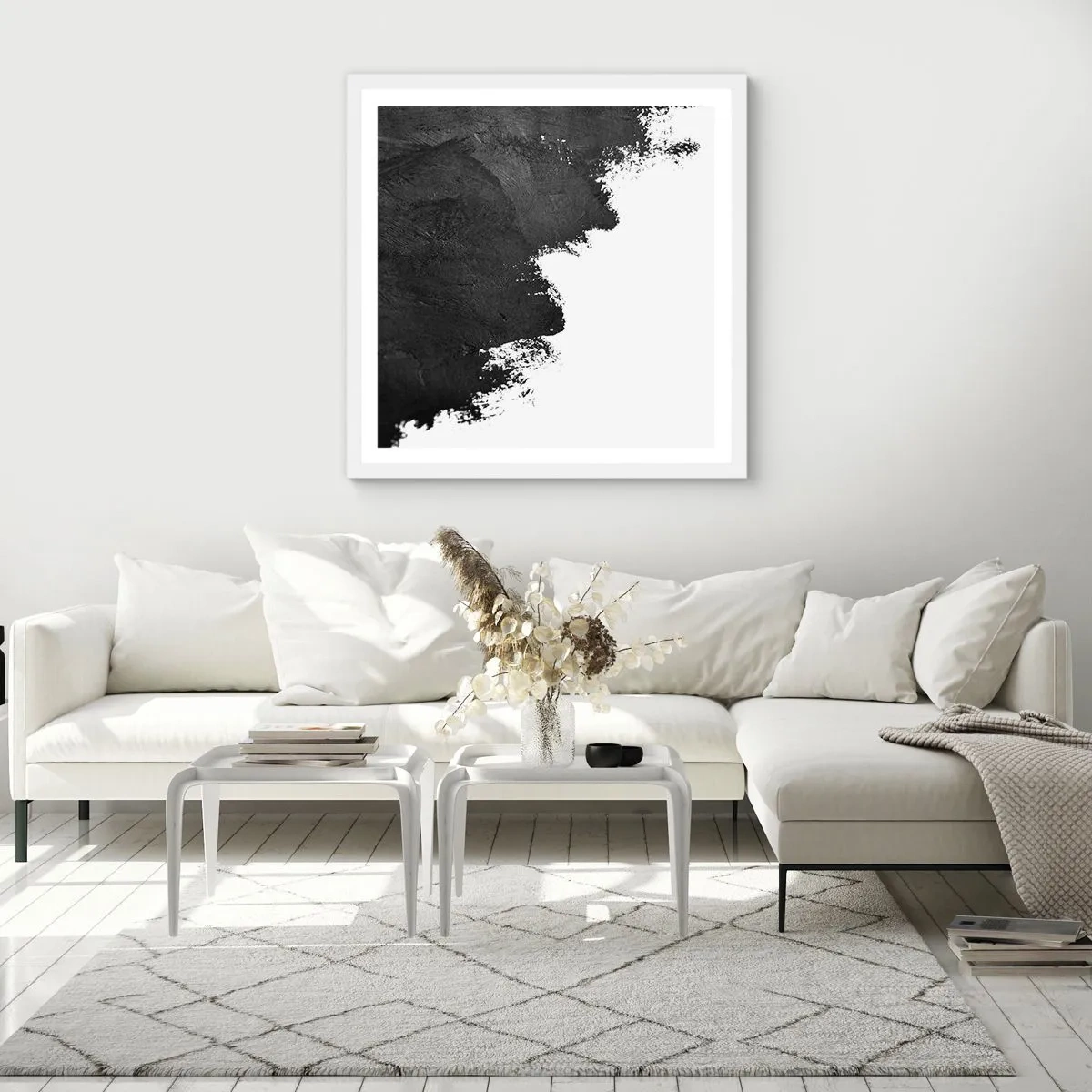 Affiche dans un cadre blanc - Poster - Éléments : terre - 50x50 cm
