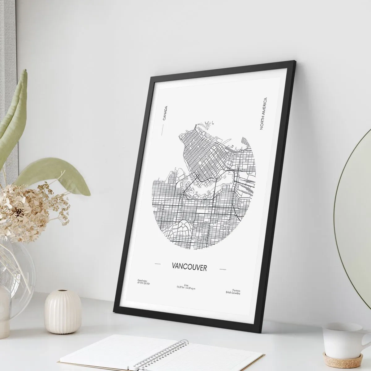 Affiche dans un cadre noir - Poster - Anatomie de Vancouver - 61x91 cm