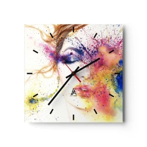 Horloge murale - Pendule murale - Vertiges arc-en-ciel - 40x40 cm