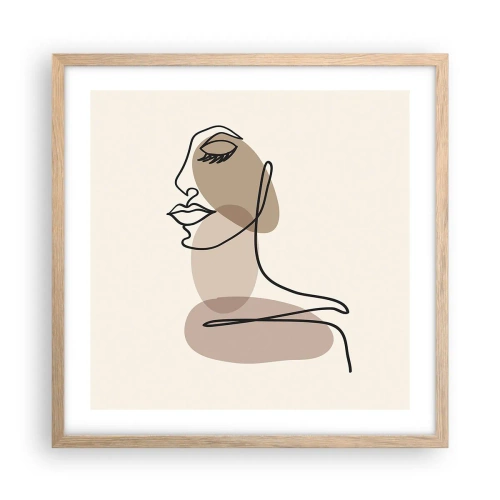 Affiche dans un chêne clair - Poster - S'écouter - 50x50 cm