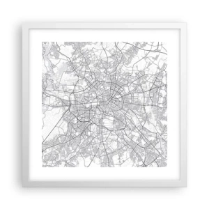 Affiche dans un cadre blanc - Poster - Fleur de Berlin - 40x40 cm