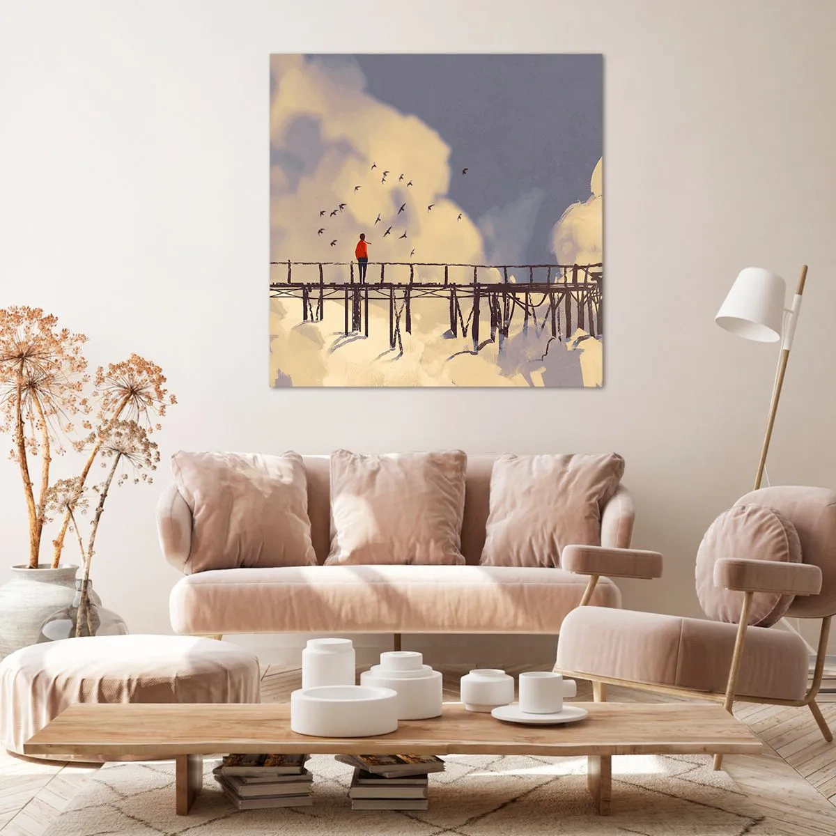 Impression sur toile - Image sur toile - Bleu nostalgie - 30x30 cm