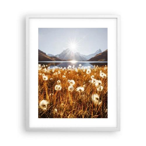 Affiche dans un cadre blanc - Poster - Dureté de la roche, douceur de l'herbe - 40x50 cm