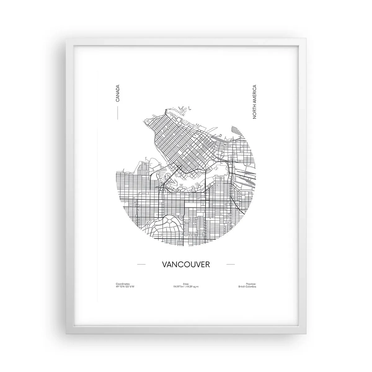 Affiche dans un cadre blanc - Poster - Anatomie de Vancouver - 40x50 cm
