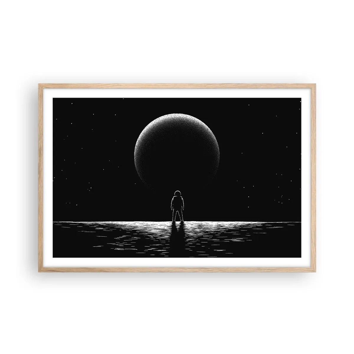 Affiche dans un chêne clair - Poster - Face à face - 91x61 cm