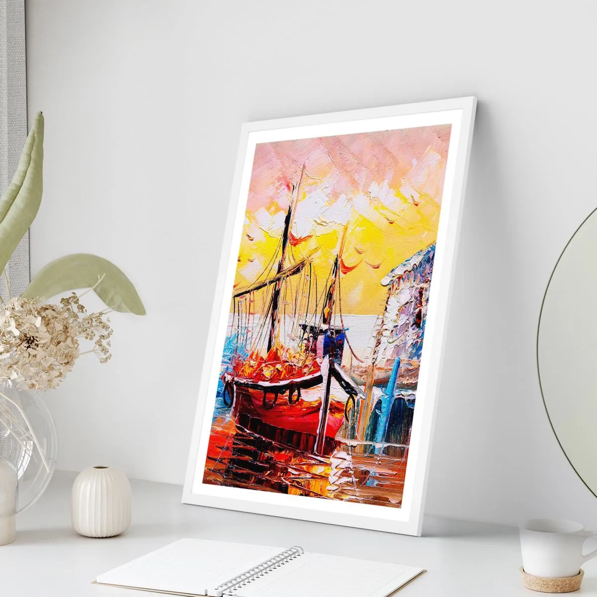 Affiche dans un cadre blanc - Poster - Bon retour - 61x91 cm