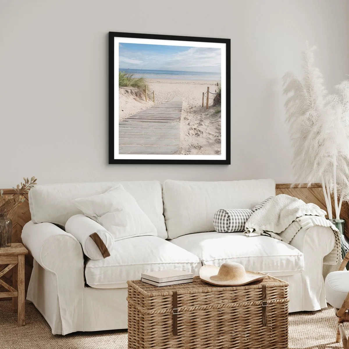 Affiche dans un cadre noir - Poster - A l'horizon - 50x50 cm