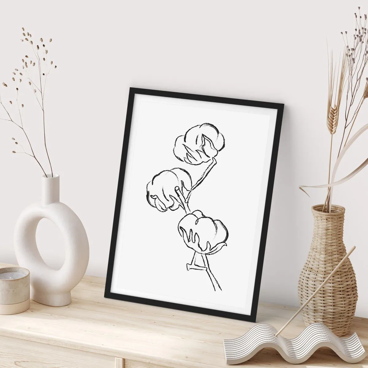 Affiche dans un cadre noir - Poster - Duvet de coton - 30x40 cm