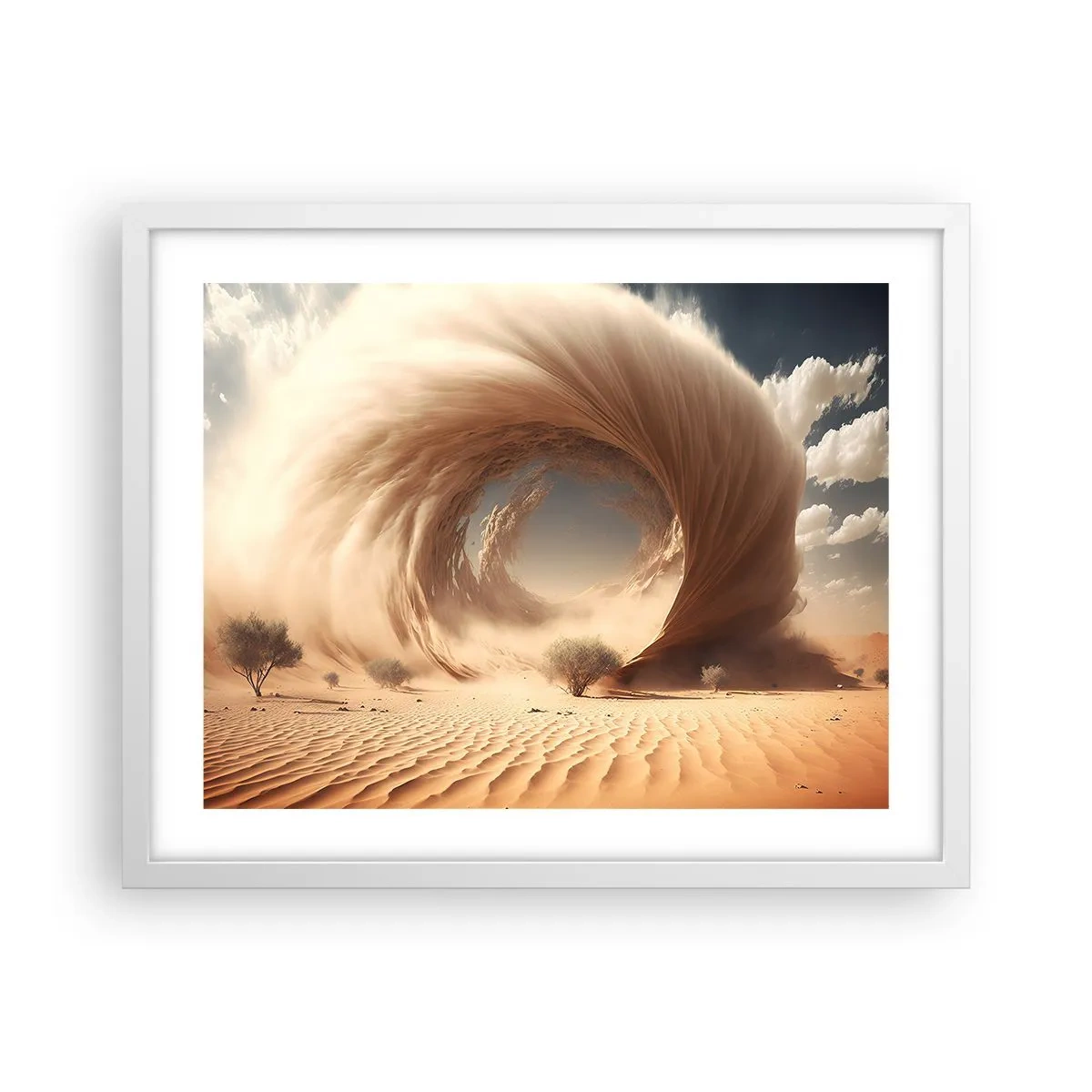 Affiche dans un cadre blanc - Poster - Portail ouvert - 50x40 cm