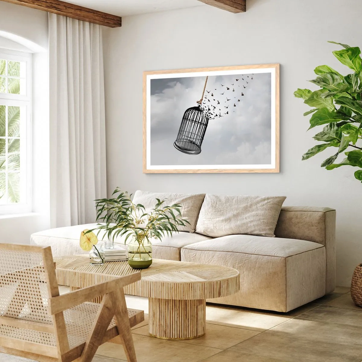 Affiche dans un chêne clair - Poster - Foie...Espoir...Liberté! - 70x50 cm