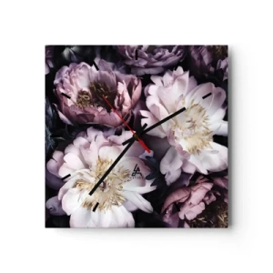 Horloge murale - Pendule murale - Fleurs aux tons pastel délicats - 30x30cm - Bouquet à l'ancienne - Décoration murale moderne pour le salon et la chambre ARTTOR