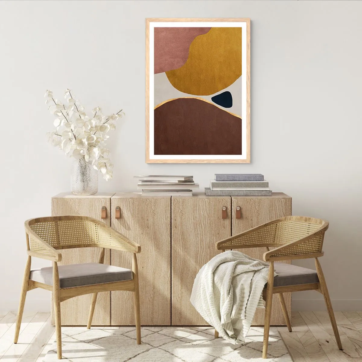 Affiche dans un chêne clair - Poster - L'abstraction – une place dans l'espace - 70x100 cm