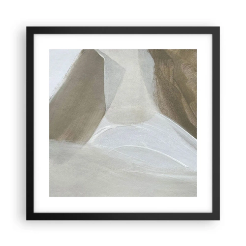 Affiche dans un cadre noir - Poster - Une vague de blanc - 40x40 cm