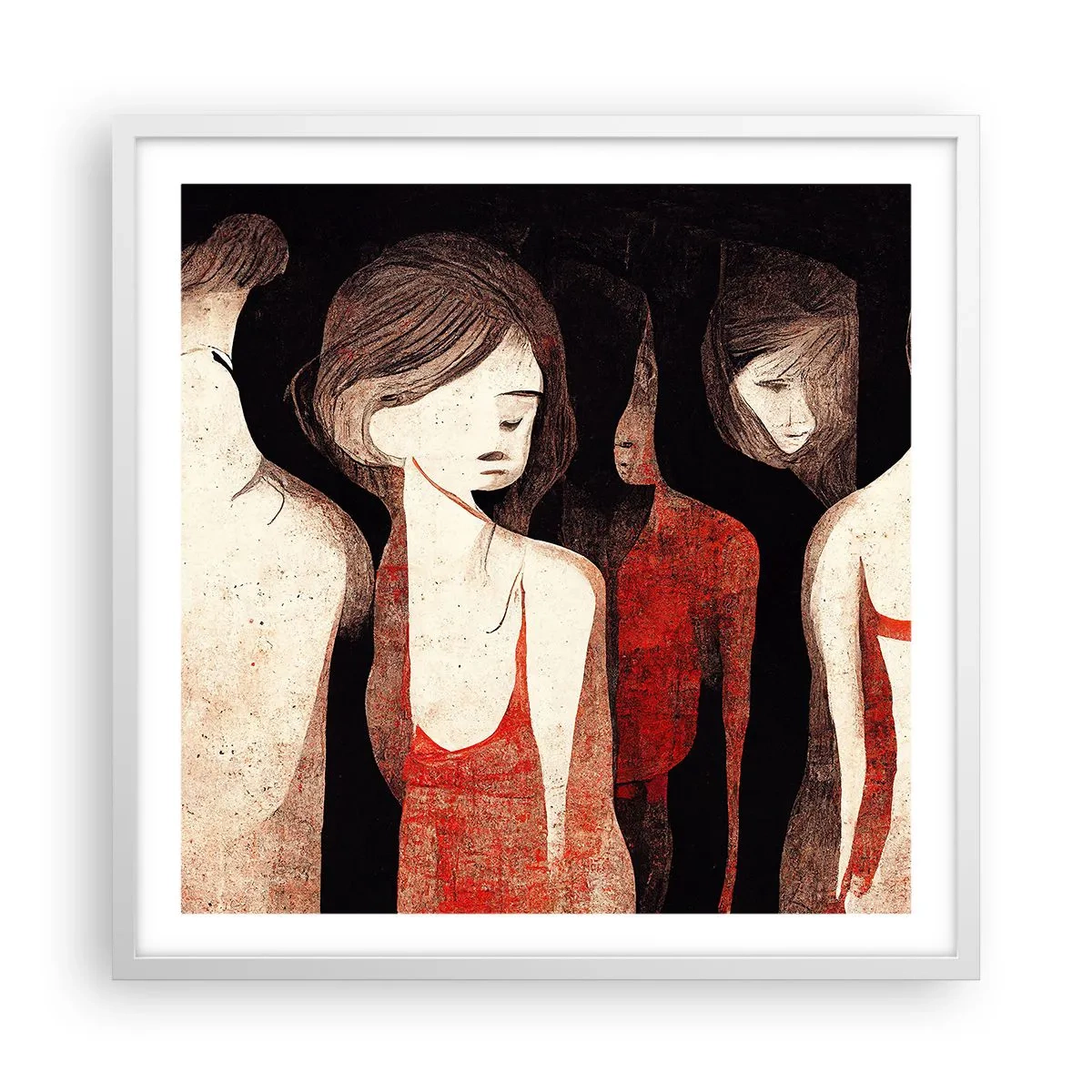 Affiche dans un cadre blanc - Poster - Madones des ténèbres - 60x60 cm