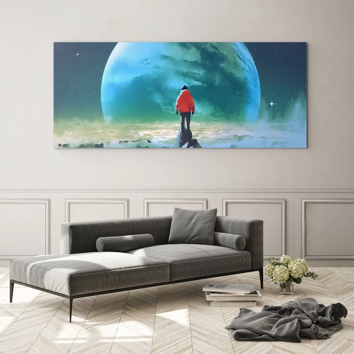 Impression sur verre - Image sur verre - Explorateur de la nouvelle terre - 100x40 cm
