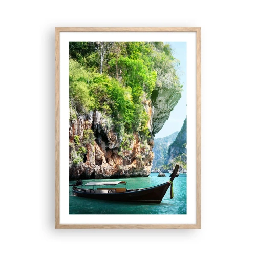 Affiche dans un chêne clair - Poster - Une invitation à un voyage exotique - 50x70 cm