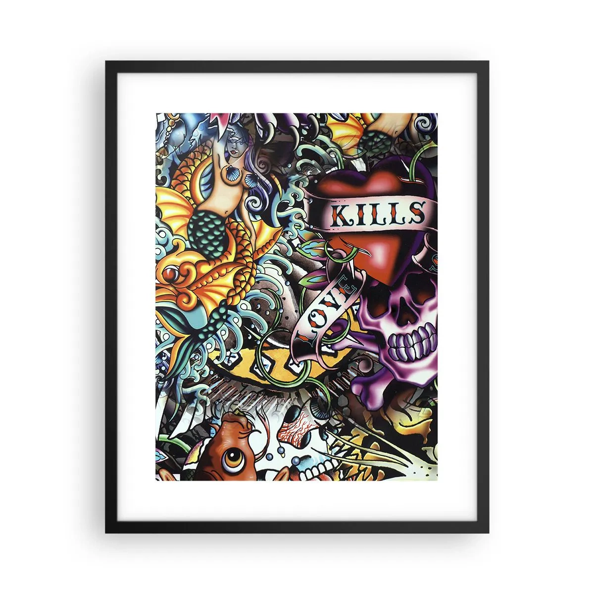 Affiche dans un cadre noir - Poster - Le rêve du tatoueur - 40x50 cm