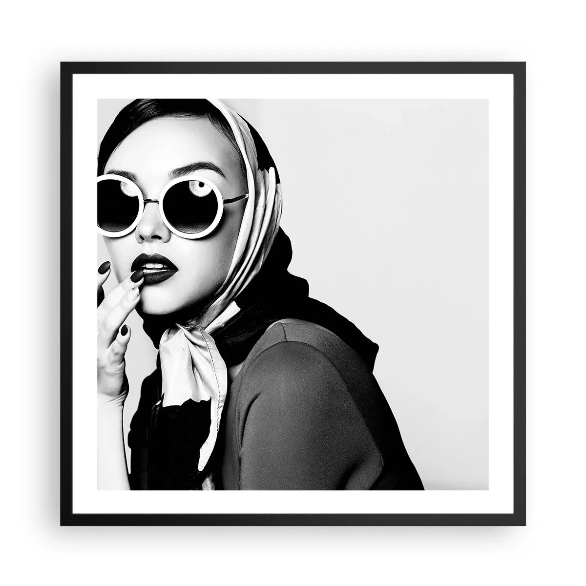 Affiche dans un cadre noir - Poster - Salutations des années 60 - 60x60 cm