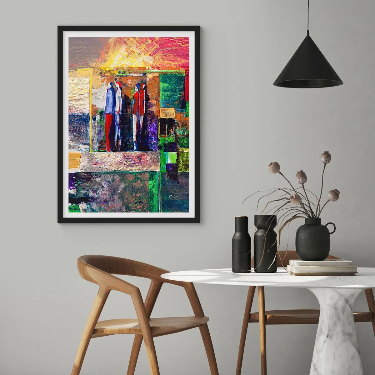 Affiche dans un cadre noir - Poster - Relations et émotions - 40x50 cm