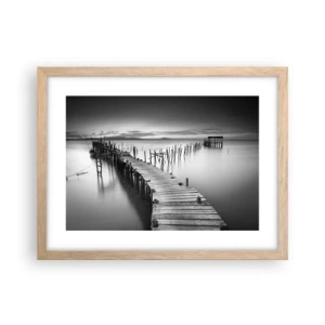 Affiche dans un chêne clair - Poster - La paix d'un rivage oublié - 40x30 cm