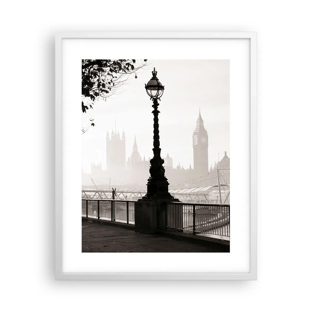 Affiche dans un cadre blanc - Poster - Un matin londonien - 40x50 cm