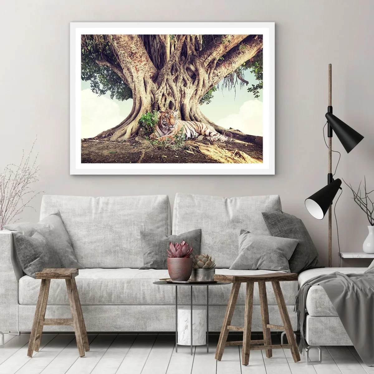 Affiche dans un cadre blanc - Poster - Vue du Livre de la Genèse - 40x30 cm