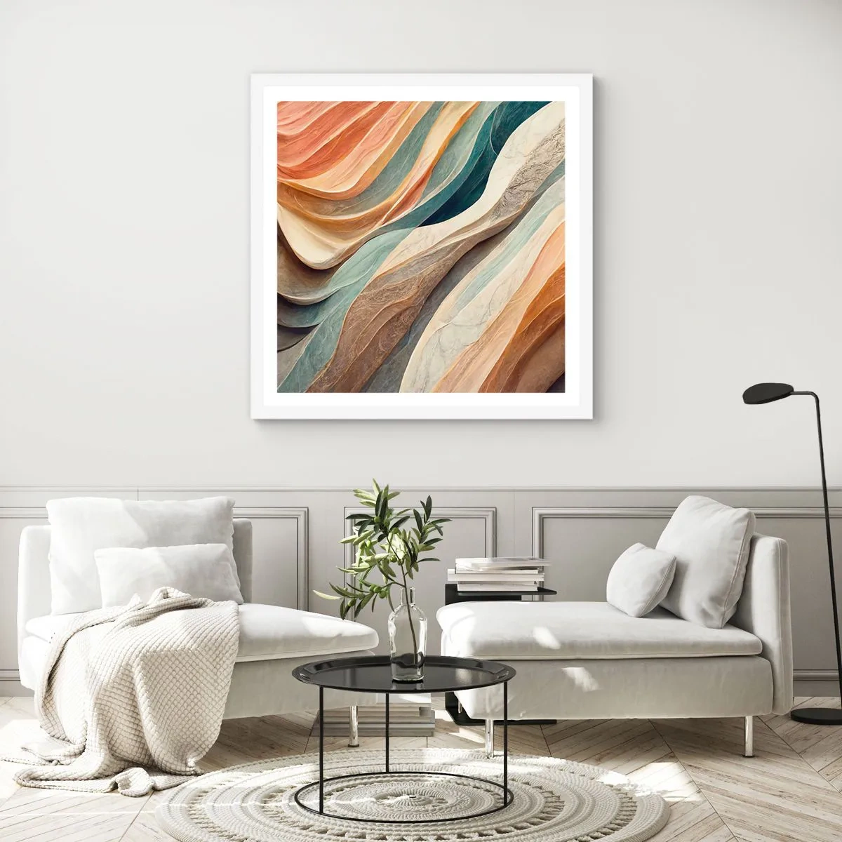 Affiche dans un cadre blanc - Poster - Le moment avant le changement - 60x60 cm